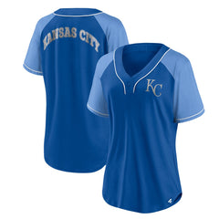 Kansas City Royals Fanatics Women's Ultimate Style Raglan V-Neck T-Shirt - MLB T-shirts