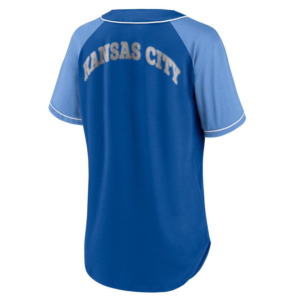 Kansas City Royals Fanatics Women's Ultimate Style Raglan V-Neck T-Shirt - MLB T-shirts