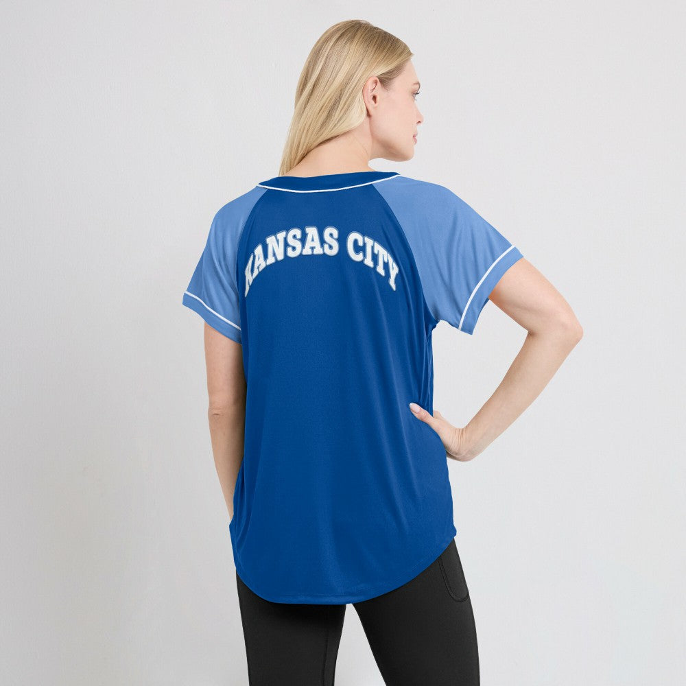 Kansas City Royals Fanatics Women's Ultimate Style Raglan V-Neck T-Shirt - MLB T-shirts