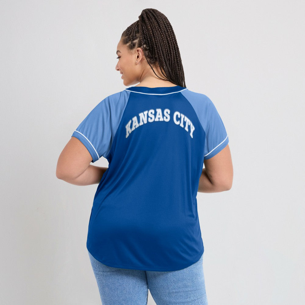 Kansas City Royals Fanatics Women's Ultimate Style Raglan V-Neck T-Shirt - MLB T-shirts