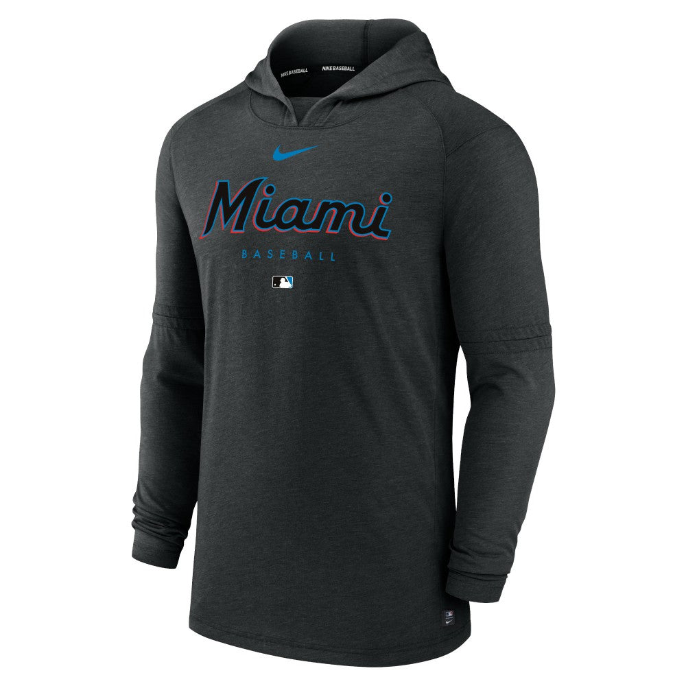 Miami Marlins Nike Authentic Collection Lightweight Dri-FIT Hooded Pullover - MLB Pullover