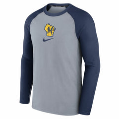 Milwaukee Brewers Nike Authentic Collection Game Raglan Performance Long Sleeve T-Shirt - MLB T-shirts