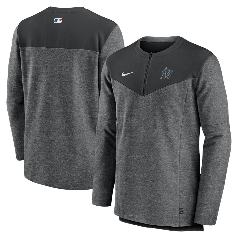 Miami Marlins Nike Authentic Collection Game Time Performance Half-Zip Top - MLB Tops