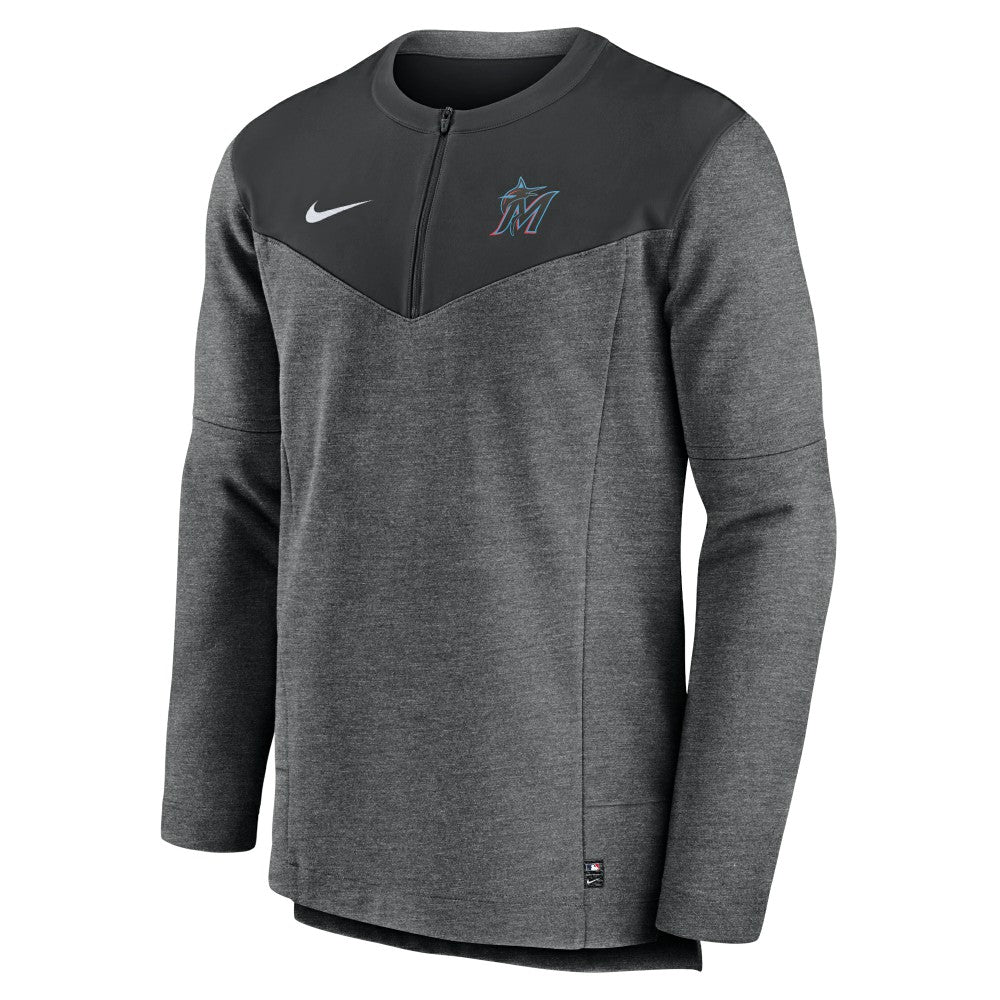 Miami Marlins Nike Authentic Collection Game Time Performance Half-Zip Top - MLB Tops
