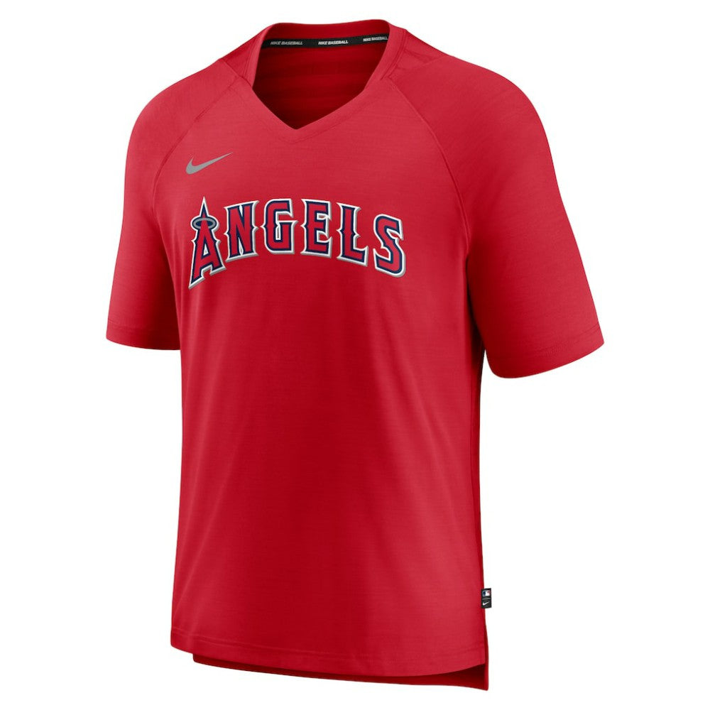 Los Angeles Angels Nike Authentic Collection Pregame Raglan Performance V-Neck T-Shirt - MLB T-shirts