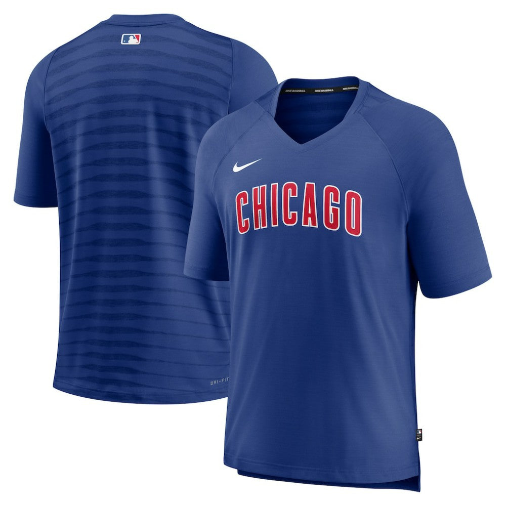 Chicago Cubs Nike Authentic Collection Pregame Raglan Performance V-Neck T-Shirt - MLB T-shirts