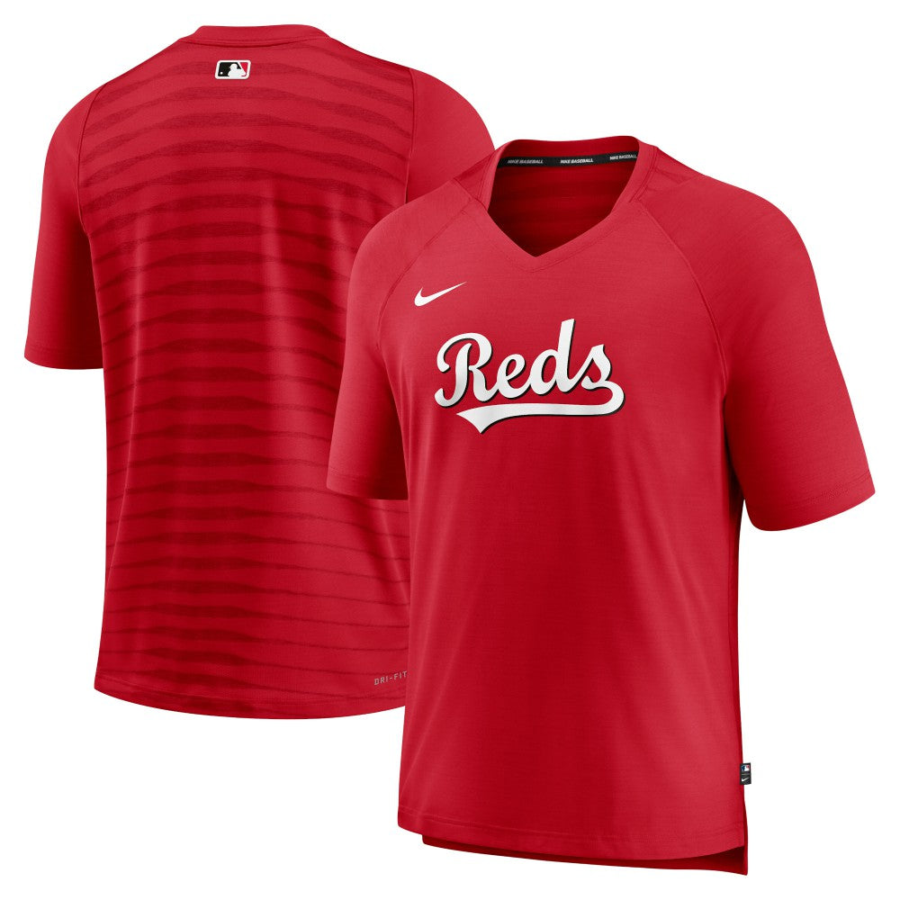 Cincinnati Reds Nike Authentic Collection Pregame Raglan Performance V-Neck T-Shirt - MLB T-shirts
