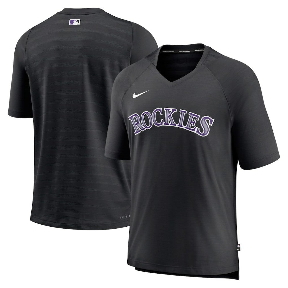 Colorado Rockies Nike Authentic Collection Pregame Raglan Performance V-Neck T-Shirt - MLB T-shirts