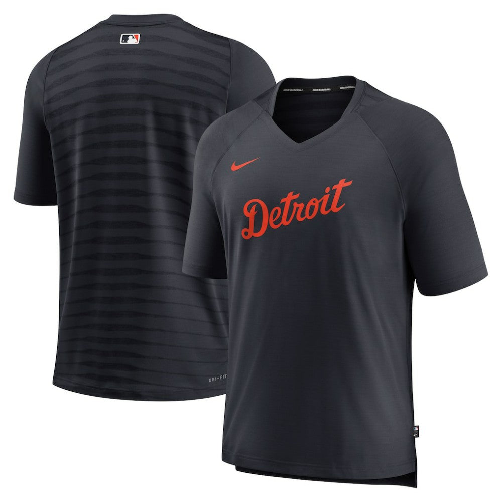 Detroit Tigers Nike Authentic Collection Pregame Raglan Performance V-Neck T-Shirt - MLB T-shirts
