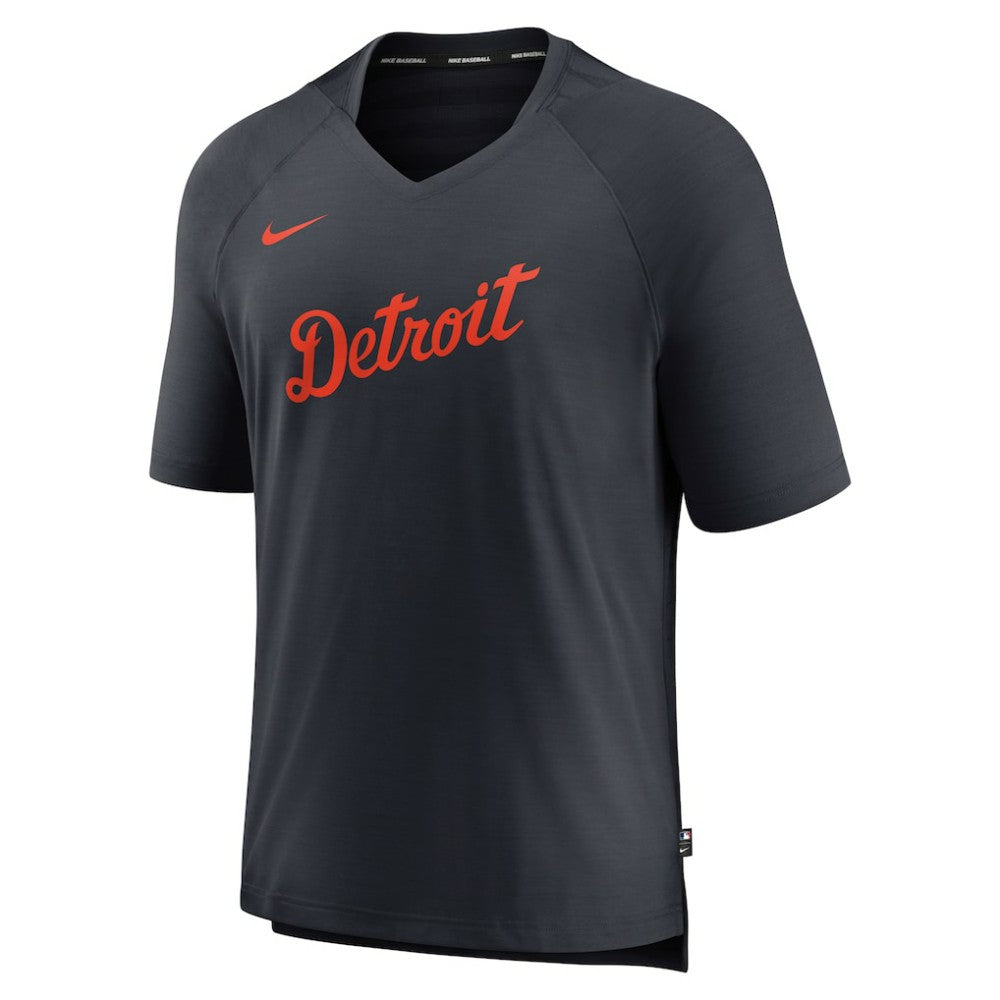 Detroit Tigers Nike Authentic Collection Pregame Raglan Performance V-Neck T-Shirt - MLB T-shirts