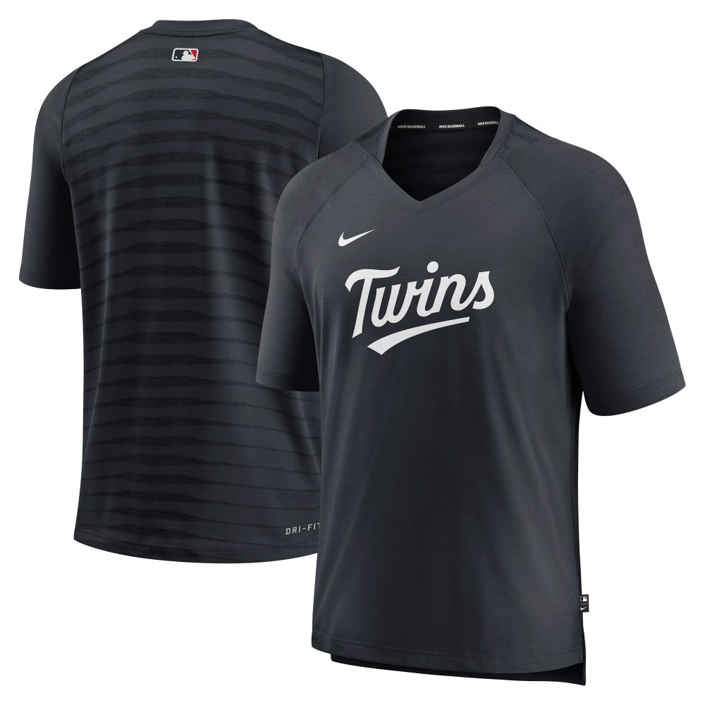 Minnesota Twins Nike Authentic Collection Pregame Raglan Performance V-Neck T-Shirt - MLB T-shirts