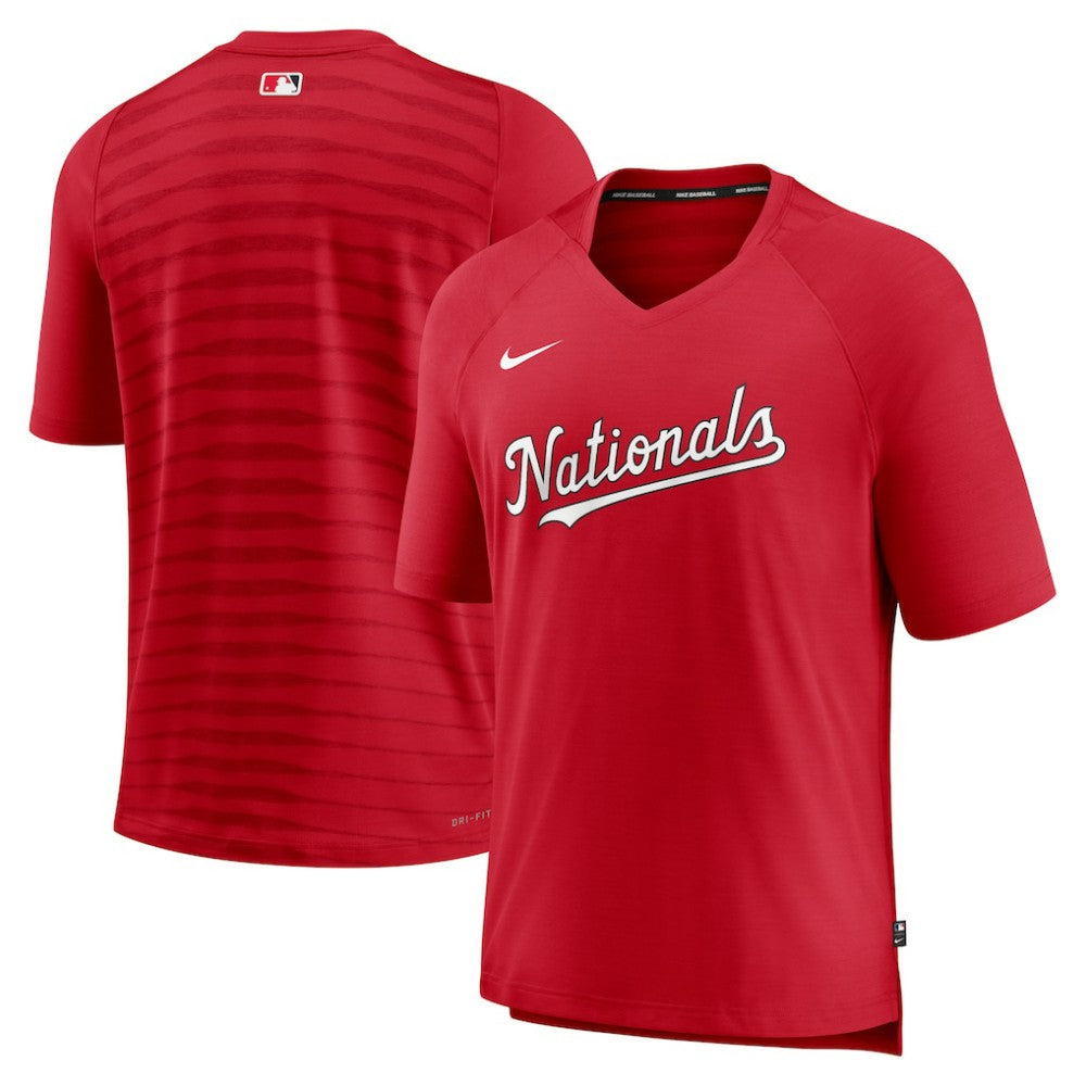 Washington Nationals Nike Authentic Collection Pregame Raglan Performance V-Neck T-Shirt - MLB T-shirts
