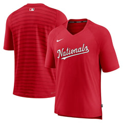 Washington Nationals Nike Authentic Collection Pregame Raglan Performance V-Neck T-Shirt - MLB T-shirts