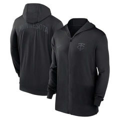 Minnesota Twins Nike Authentic Collection Travel Performance Lightweight Full-Zip Hoodie - - MLB Hoodies
