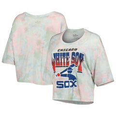 Chicago White Sox Majestic Threads Women's Cooperstown Collection Tie-Dye Boxy Cropped Tri-Blend T-Shirt - MLB T-shirts