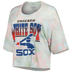 Chicago White Sox Majestic Threads Women's Cooperstown Collection Tie-Dye Boxy Cropped Tri-Blend T-Shirt - MLB T-shirts