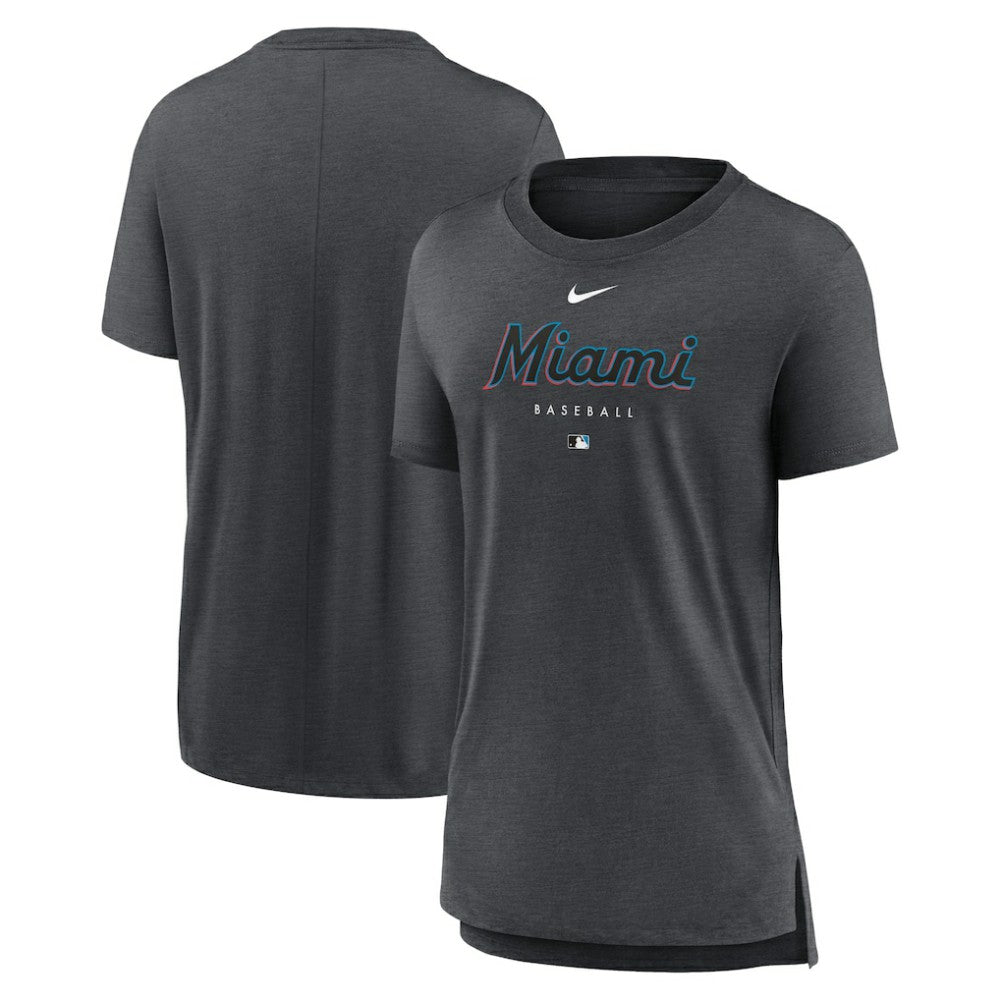 Miami Marlins Nike Women's Authentic Collection Early Work Tri-Blend T-Shirt - MLB T-shirts
