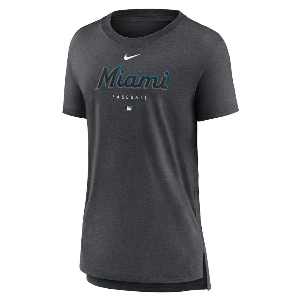 Miami Marlins Nike Women's Authentic Collection Early Work Tri-Blend T-Shirt - MLB T-shirts