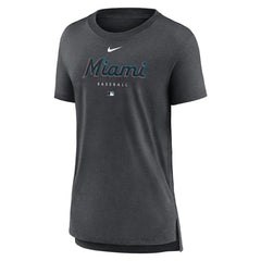 Miami Marlins Nike Women's Authentic Collection Early Work Tri-Blend T-Shirt - MLB T-shirts