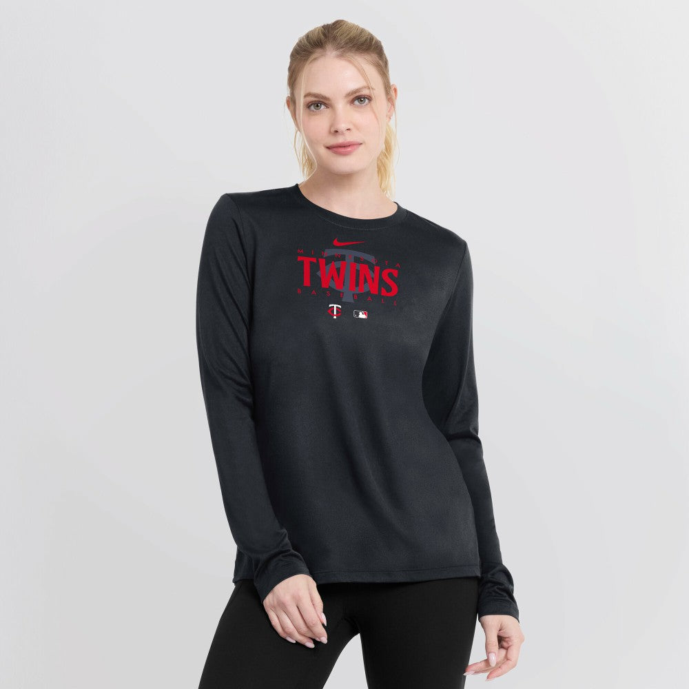 Minnesota Twins Nike Women's Authentic Collection Legend Performance Long Sleeve T-Shirt - - MLB T-shirts