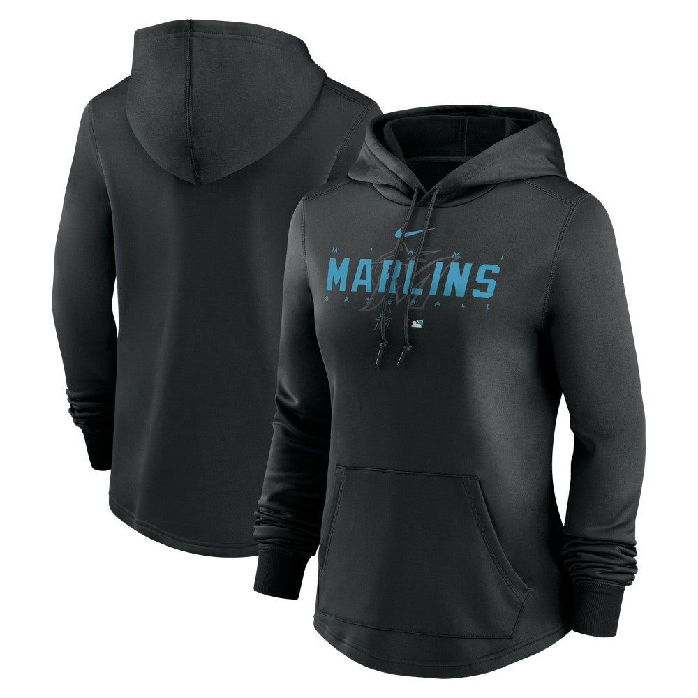 Miami Marlins Nike Women's Authentic Collection Pregame Performance Pullover Hoodie - MLB Hoodies