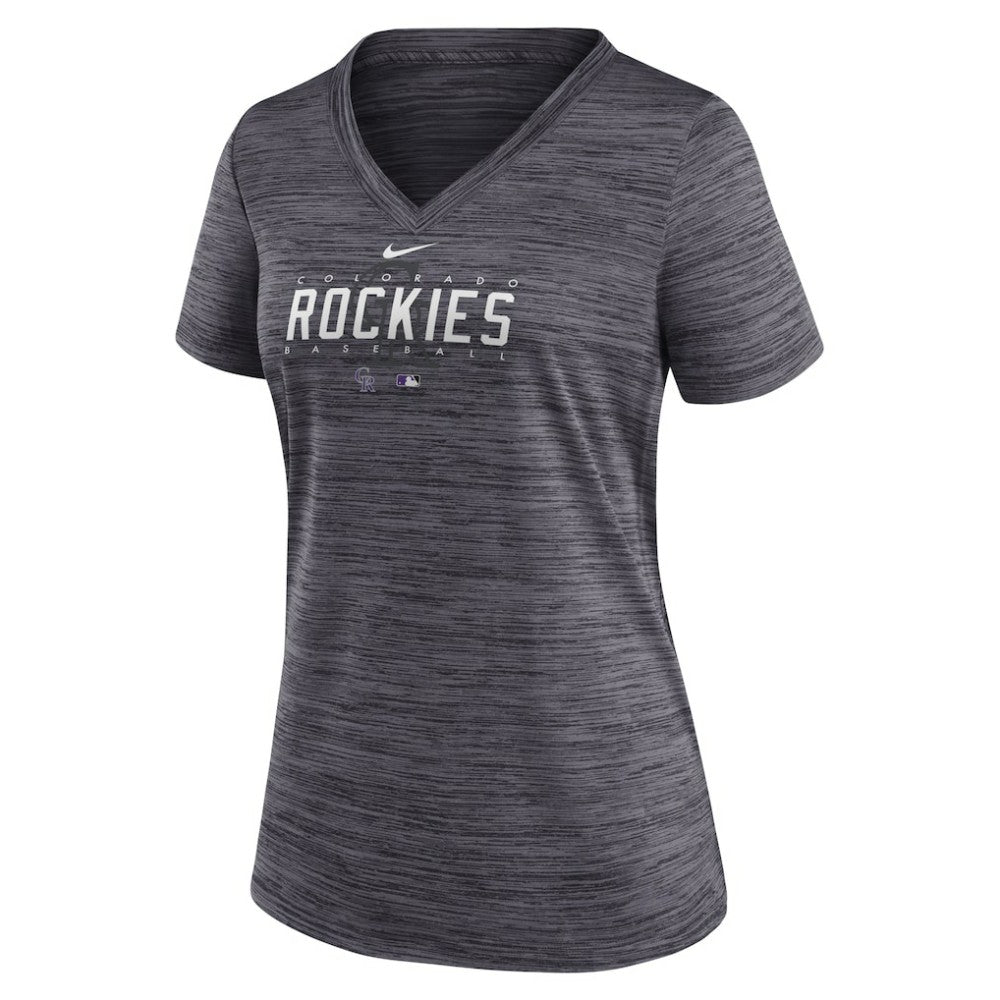 Colorado Rockies Nike Women's Authentic Collection Velocity Practice Performance V-Neck T-Shirt - MLB T-shirts