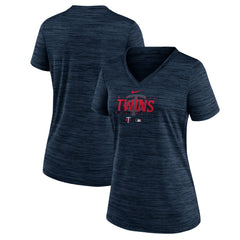 Minnesota Twins Nike Women's Authentic Collection Velocity Practice Performance V-Neck T-Shirt - MLB T-shirts