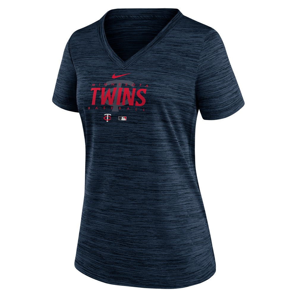 Minnesota Twins Nike Women's Authentic Collection Velocity Practice Performance V-Neck T-Shirt - MLB T-shirts