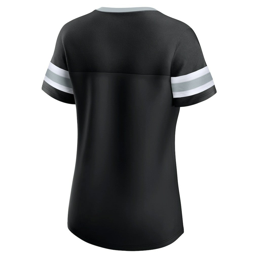 Las Vegas Raiders Women's Plus Size Original State Lace-Up T-Shirt | NFL Sale