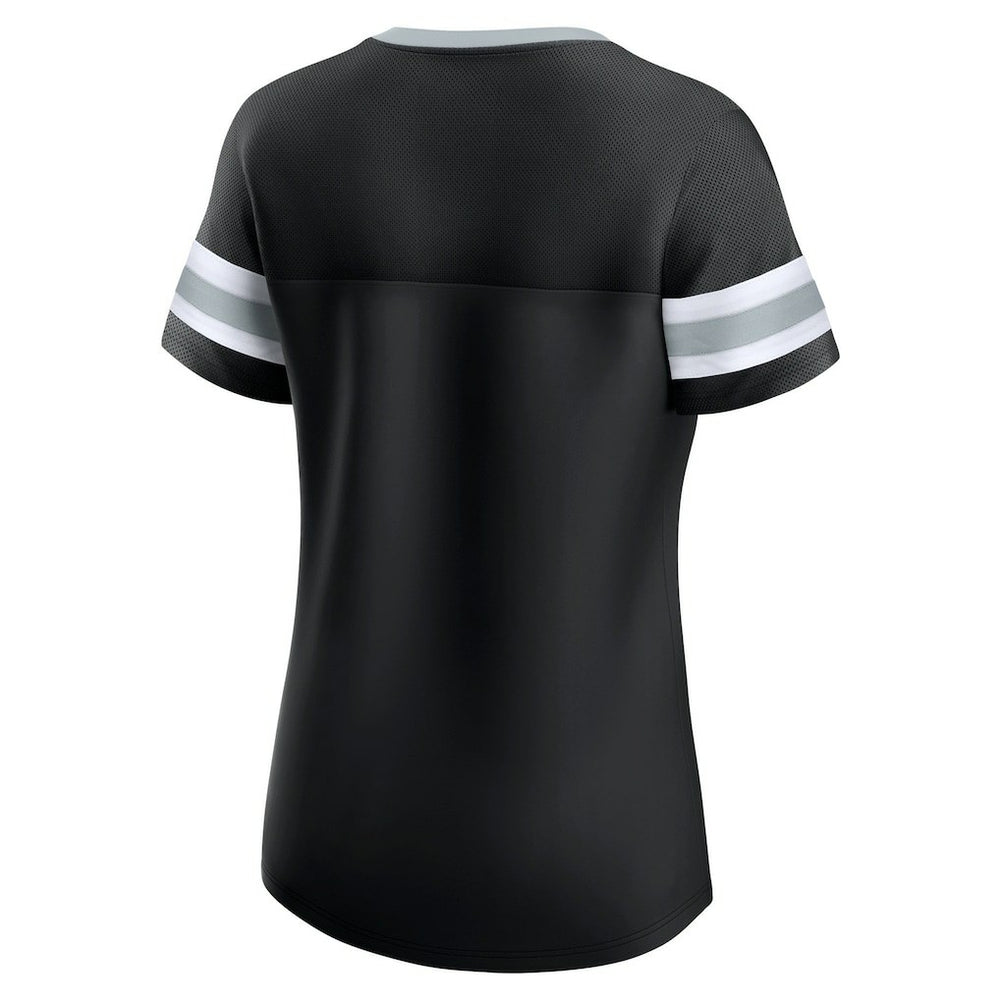 Las Vegas Raiders Women's Plus Size Original State Lace-Up T-Shirt | NFL Sale