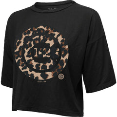 Chicago Cubs Majestic Threads Women's Leopard Cropped T-Shirt - MLB T-shirts