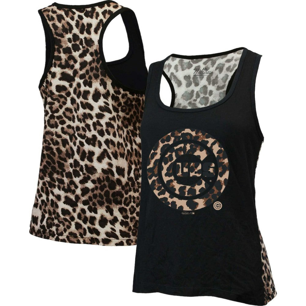 Chicago Cubs Majestic Threads Women's Leopard Tank Top - MLB Tanks