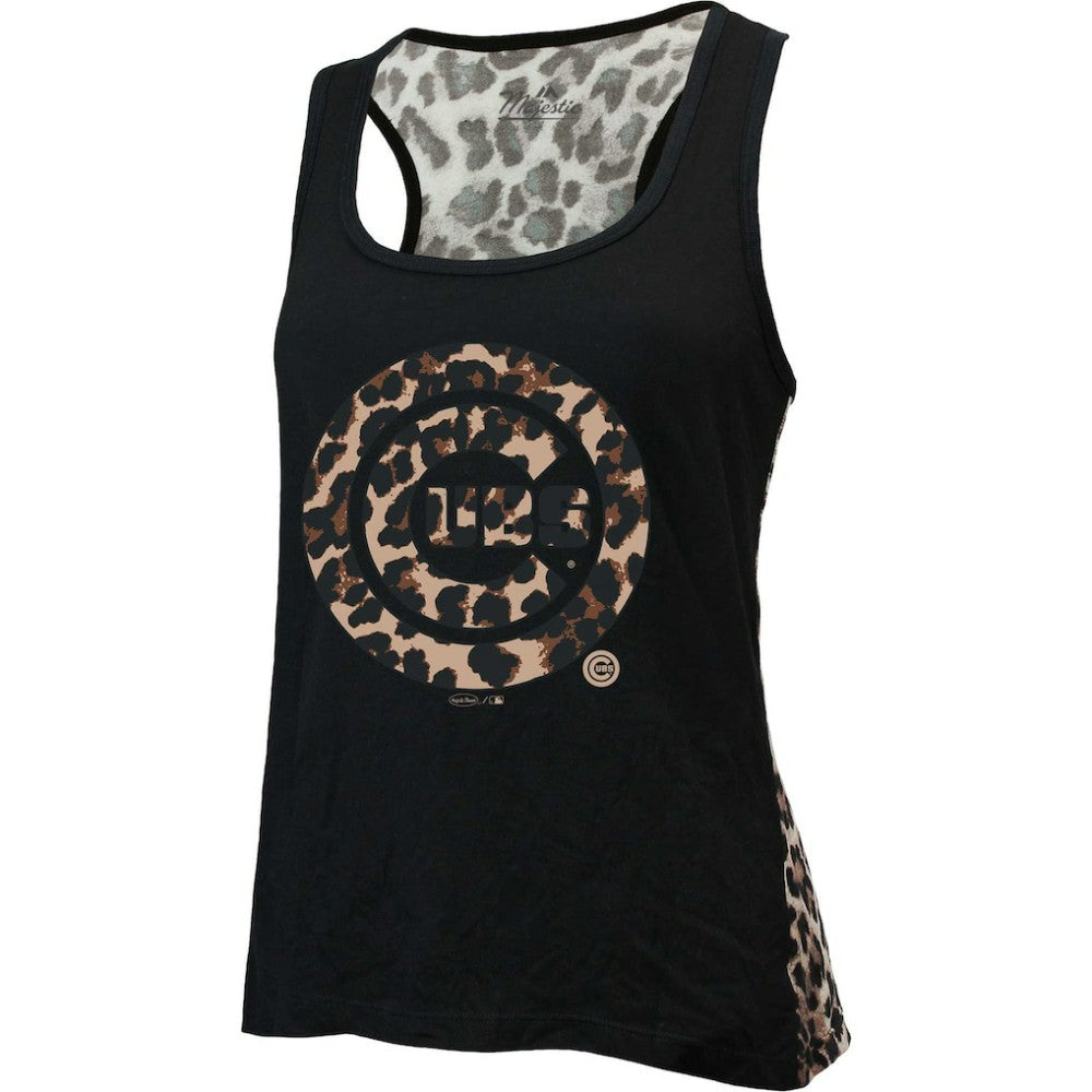 Chicago Cubs Majestic Threads Women's Leopard Tank Top - MLB Tanks