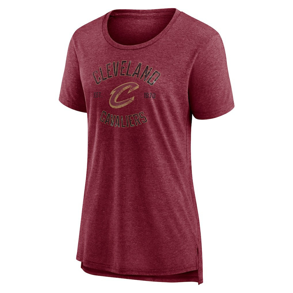Heather Wine Cleveland Cavaliers Women's Heritage Tri-Blend T-Shirt sale | NBA