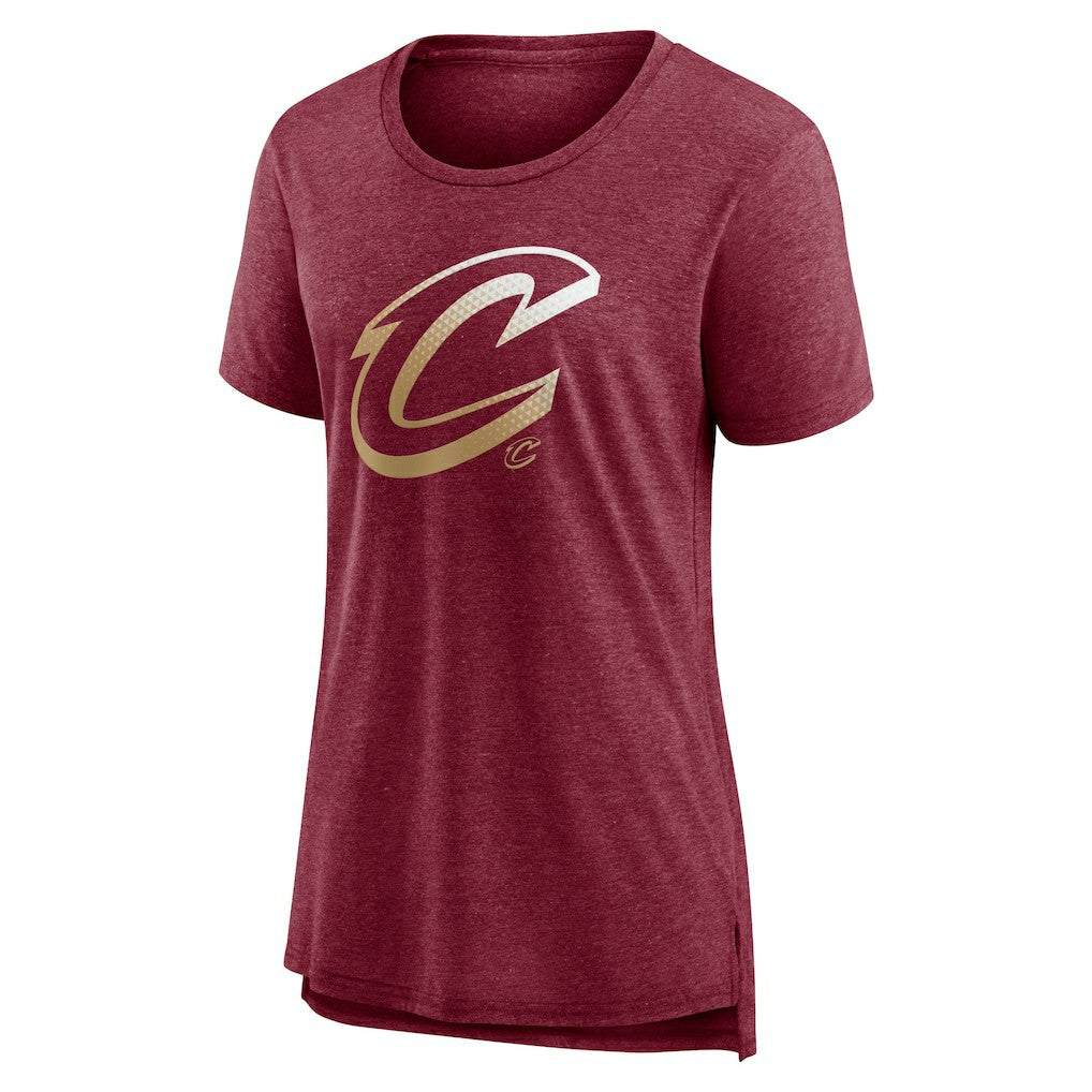 Heather Wine Cleveland Cavaliers Women's Gradient Logo Tri-Blend T-Shirt sale | NBA