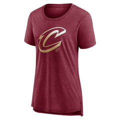 Heather Wine Cleveland Cavaliers Women's Gradient Logo Tri-Blend T-Shirt sale | NBA