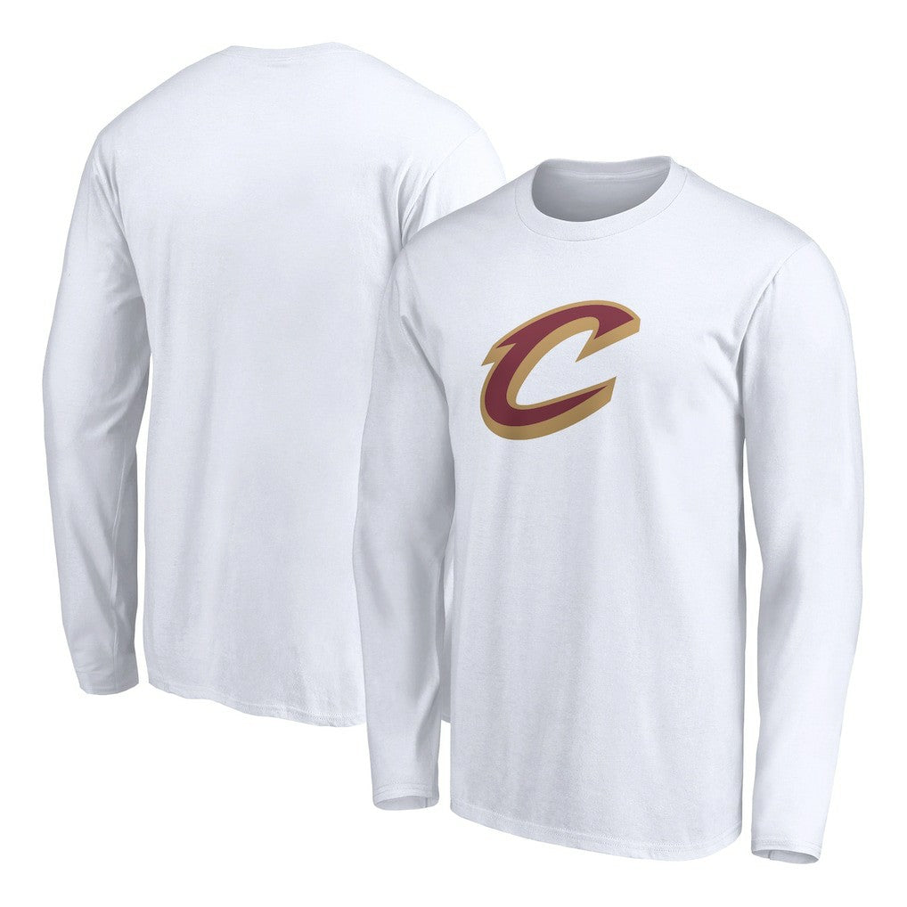 White Cleveland Cavaliers Primary Logo Team Long Sleeve T-Shirt sale | NBA