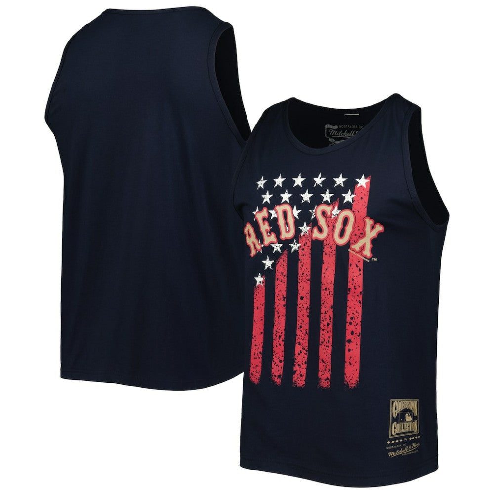 Boston Red Sox Mitchell & Ness Cooperstown Collection Stars and Stripes Tank Top - MLB Tanks