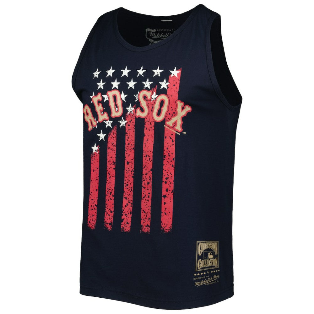 Boston Red Sox Mitchell & Ness Cooperstown Collection Stars and Stripes Tank Top - MLB Tanks