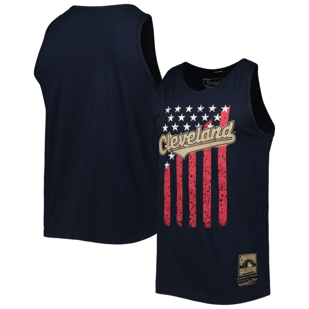 Cleveland Guardians Mitchell & Ness Cooperstown Collection Stars and Stripes Tank Top - MLB Tanks
