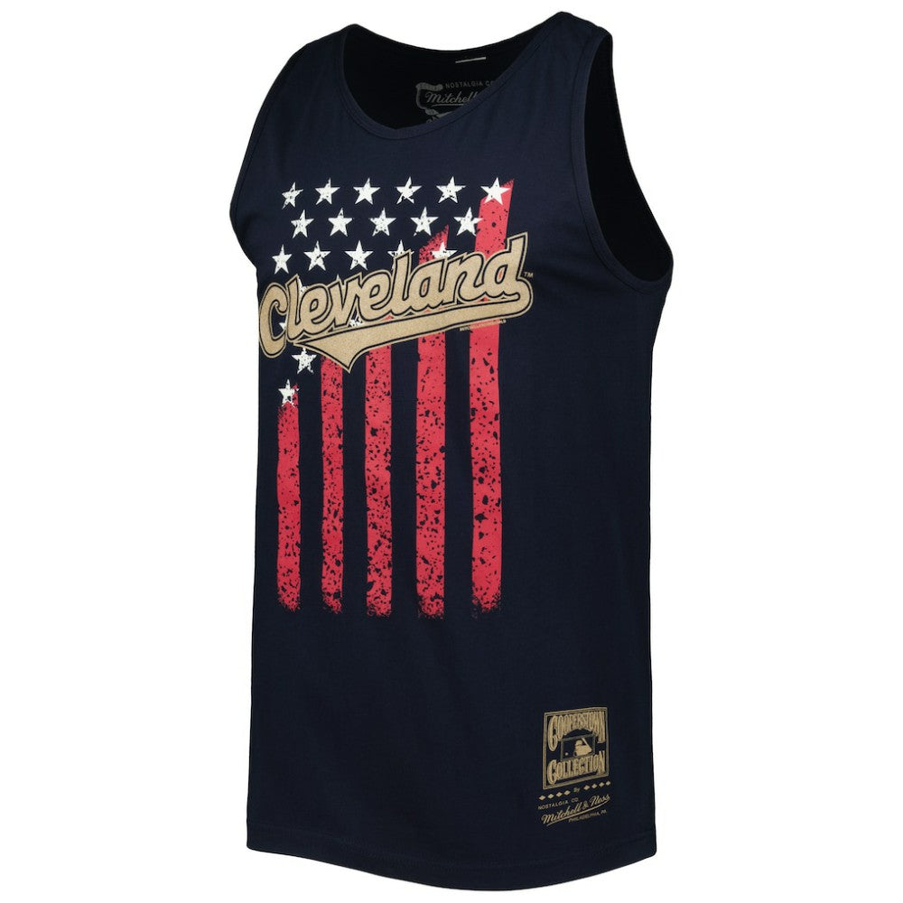 Cleveland Guardians Mitchell & Ness Cooperstown Collection Stars and Stripes Tank Top - MLB Tanks