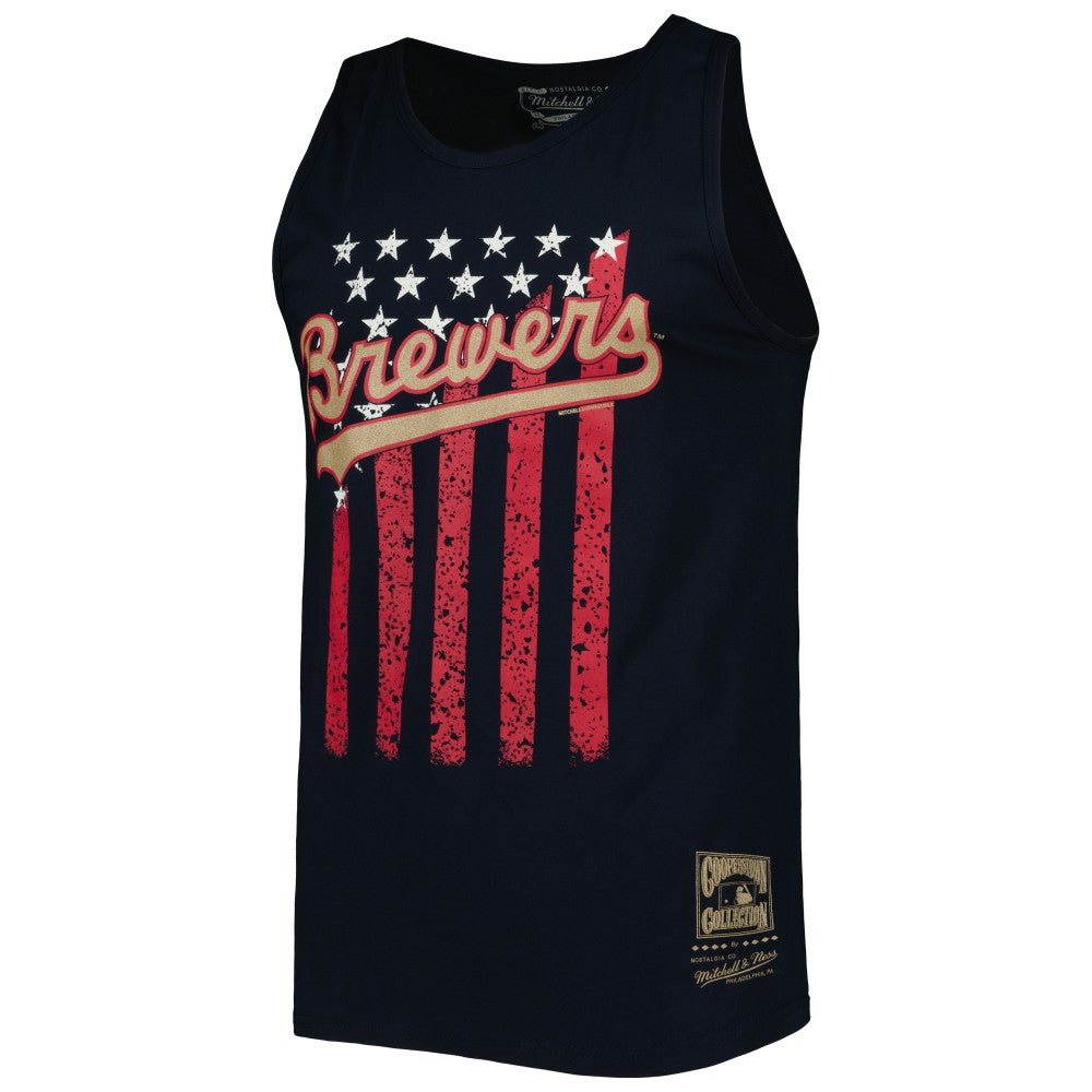 Milwaukee Brewers Mitchell & Ness Cooperstown Collection Stars and Stripes Tank Top - MLB Tanks