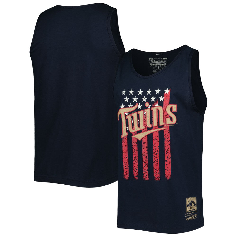 Minnesota Twins Mitchell & Ness Cooperstown Collection Stars and Stripes Tank Top - MLB Tanks
