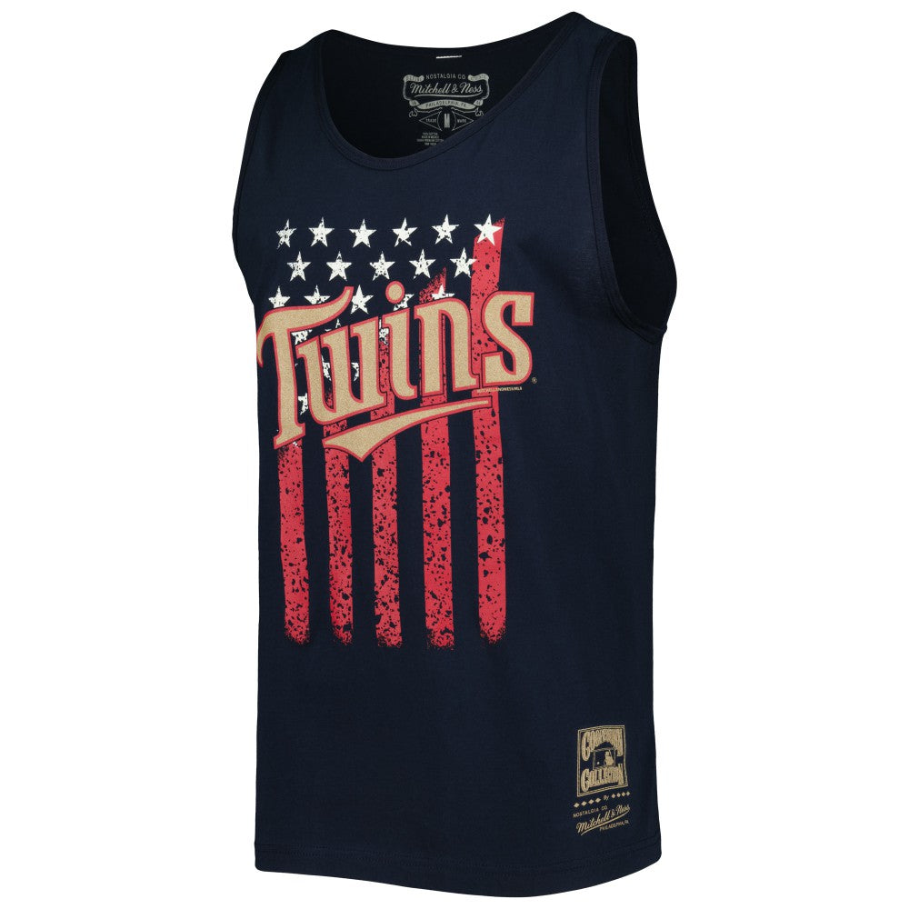 Minnesota Twins Mitchell & Ness Cooperstown Collection Stars and Stripes Tank Top - MLB Tanks