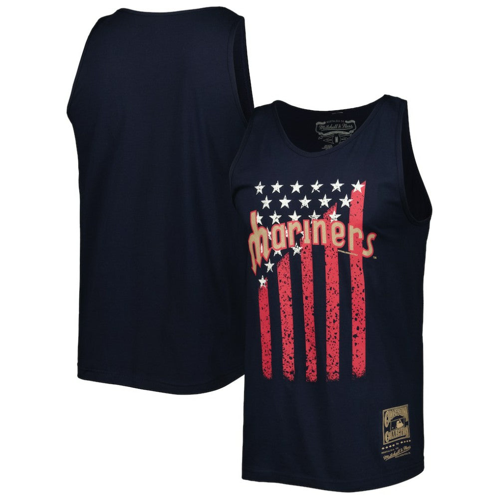 Seattle Mariners Mitchell & Ness Cooperstown Collection Stars and Stripes Tank Top - MLB Tanks