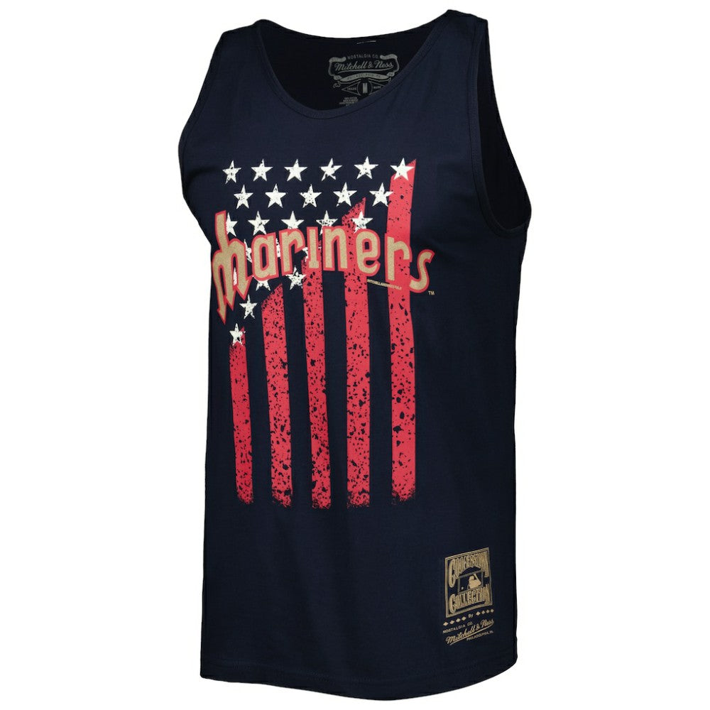Seattle Mariners Mitchell & Ness Cooperstown Collection Stars and Stripes Tank Top - MLB Tanks
