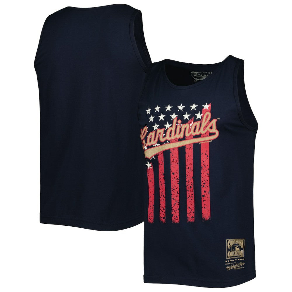 St. Louis Cardinals Mitchell & Ness Cooperstown Collection Stars and Stripes Tank Top - MLB Tanks
