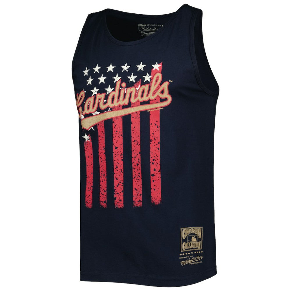 St. Louis Cardinals Mitchell & Ness Cooperstown Collection Stars and Stripes Tank Top - MLB Tanks