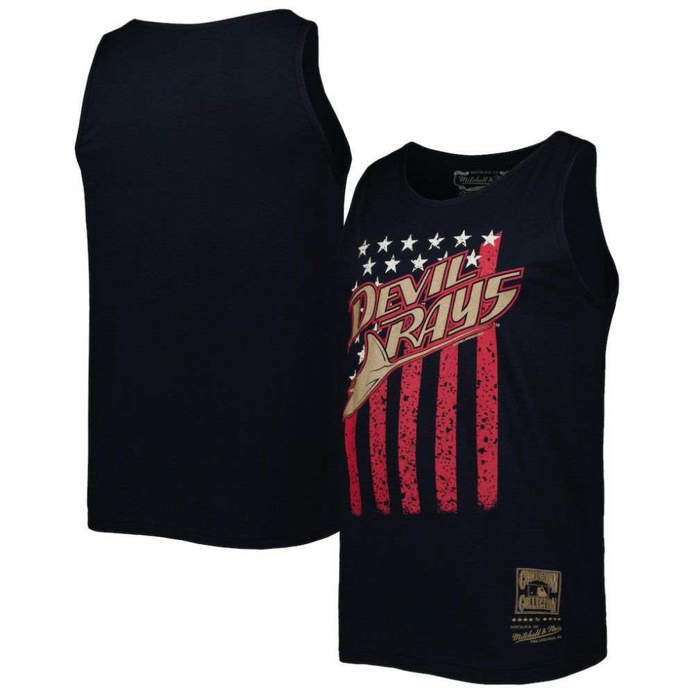 Tampa Bay Rays Mitchell & Ness Cooperstown Collection Stars and Stripes Tank Top - MLB Tanks