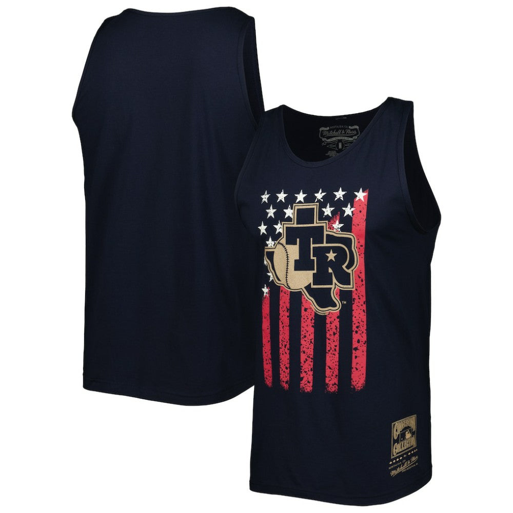 Texas Rangers Mitchell & Ness Cooperstown Collection Stars and Stripes Tank Top - MLB Tanks